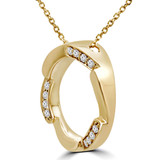 1/8 CTW Round Diamond Circle Necklace in 14K Yellow Gold (MDR170170)