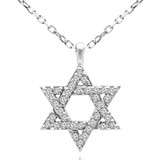 1/8 CTW Round Diamond Star of David Fancy Pendant Necklace in 14K White Gold (MDR170171)