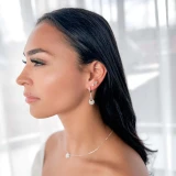 3/8 CTW Round Diamond Infinity Cluster Drop/Dangle Earrings in 14K White Gold (MDR180007)