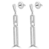 1/4 CTW Round Diamond Halo 4-Prong Cluster Stud Earrings in 14K White Gold (MDR180017)