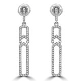 1/4 CTW Round Diamond Halo 4-Prong Cluster Stud Earrings in 14K White Gold (MDR180017)