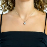 1/2 CTW Round Diamond Cluster Pendant Necklace in 14K White Gold (MDR180021)