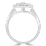 1/4 CTW Round Diamond Promise Halo Cluster Engagement Ring in 10K White Gold (MDR180030)