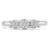 1/8 CTW Round Diamond Promise Cluster Engagement Ring in 10K White Gold (MDR180033)