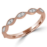 1/7 CTW Round Diamond Semi-Eternity Wedding Band Ring in 14K Rose Gold (MDR180040)