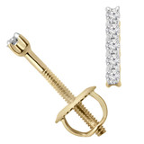 1/7 CTW Round Diamond Bar Stud Earrings in 14K Yellow Gold (MDR190002)