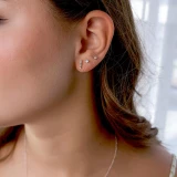 1/7 CTW Round Diamond Bar Stud Earrings in 14K Yellow Gold (MDR190002)