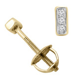 1/20 CTW Round Diamond Mini Bar Stud Earrings in 14K Yellow Gold (MDR190003)