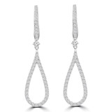 9/10 CTW Round Diamond Pear Loop Drop/Dangle Earrings in 14K White Gold (MDR190005)