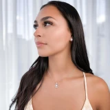 2/5 CTW Baguette Diamond Oval Halo Cluster Pendant Necklace in 14K White Gold (MDR190023)