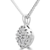 1/8 CTW Round Diamond Cluster Pendant Necklace in 14K White Gold (MDR190025)