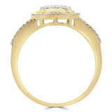 1/3 CTW Round Diamond Split Shank Halo Clover Cocktail Ring in 14K Yellow Gold (MDR190048)