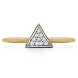 1/10 CTW Round Diamond Triangle Cluster Cocktail Ring in 14K Yellow Gold (MDR190052)
