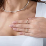 1/10 CTW Round Diamond Triangle Cluster Cocktail Ring in 14K Yellow Gold (MDR190052)