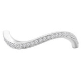 1/6 CTW Round Diamond Wave Semi-Eternity Wedding Band Ring in 14K White Gold (MDR190057)