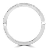 1/6 CTW Round Diamond Wave Semi-Eternity Wedding Band Ring in 14K White Gold (MDR190057)