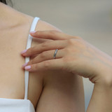 1/6 CTW Round Black Diamond Three-row Semi-Eternity Wedding Band Ring in 14K White Gold (MDR190062)