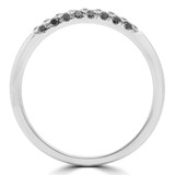 1/6 CTW Round Black Diamond Three-row Semi-Eternity Wedding Band Ring in 14K White Gold (MDR190062)