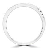 1/7 CTW Round Black Diamond Semi-Eternity Wedding Band Ring in 14K White Gold (MDR190064)