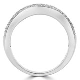 1/2 CTW Round Diamond Three-row Semi-Eternity Wedding Band Ring in 14K White Gold (MDR190065)