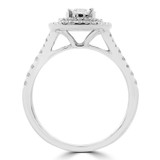 5/8 CTW Princess Diamond Promise Double Halo Round Cluster Engagement Ring in 14K White Gold (MDR190075)