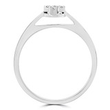 1/8 CTW Round Diamond Promise Pear Cluster Engagement Ring in 14K White Gold (MDR190077)