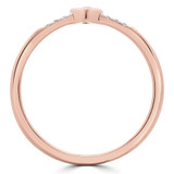 1/10 CTW Princess Red Ruby & Round Diamond Bezel Set Cocktail Engagement Ring in 14K Rose Gold (MDR190078)