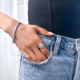 1/2 CTW Round Diamond Cocktail Ring in 14K White Gold (MDR190085)