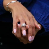 1/2 CTW Round Diamond Cocktail Ring in 14K White Gold (MDR190085)