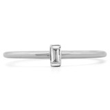 1/20 CT Baguette Diamond Promise Solitaire Engagement Ring in 14K White Gold (MDR190086)