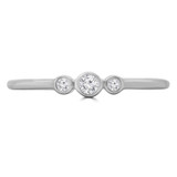 1/10 CTW Round Diamond Bezel Set Promise Three-stone Engagement Ring in 14K White Gold (MDR190089)