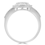 1/3 CTW Round Diamond Split Shank Halo Clover Cocktail Ring in 14K White Gold (MDR190091)