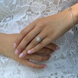 1/3 CTW Round Diamond Split Shank Halo Clover Cocktail Ring in 14K White Gold (MDR190091)