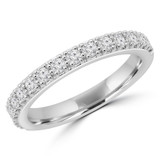 1/2 CTW Round Diamond Semi-Eternity Wedding Band Ring in 14K White Gold (MDR210005)