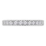 1/2 CTW Round Diamond Semi-Eternity Wedding Band Ring in 14K White Gold (MDR210005)