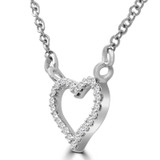 1/10 CTW Round Diamond Heart Necklace in 14K White Gold (MDR210011)