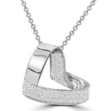 2/5 CTW Round Diamond Heart Pendant Necklace in 14K White Gold (MDR210013)