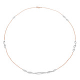 1 1/4 CTW Round Diamond White and Rose Teardrop Necklace in 14K Two-Tone Gold (MDR210016)