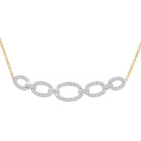 2 1/7 CTW Round Diamond White and Yellow Chain Necklace in 14K Two-Tone Gold (MDR210017)