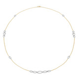 2 1/7 CTW Round Diamond White and Yellow Chain Necklace in 14K Two-Tone Gold (MDR210017)