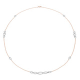 2 1/7 CTW Round Diamond White and Rose Chain Necklace in 14K Two-Tone Gold (MDR210018)