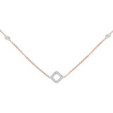 9/10 CTW Round Diamond White and Rose Diamonds By the Yard Necklace in 14K Two-Tone Gold (MDR210020)