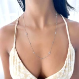 9/10 CTW Round Diamond Diamonds By the Yard Necklace in 14K White Gold (MDR210022)