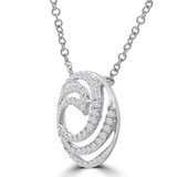 1/3 CTW Round Diamond Circle Necklace in 14K White Gold (MDR210048)