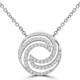 1/3 CTW Round Diamond Circle Necklace in 14K White Gold (MDR210048)