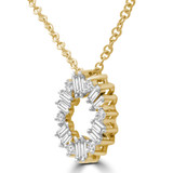 1/4 CTW Baguette Diamond Circle Necklace in 14K Yellow Gold (MDR210052)