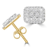 4/5 CTW Round Diamond Cluster Halo Stud Earrings in 14K Yellow Gold (MDR210074)