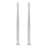 1 1/3 CTW Round Diamond 1 1/2 inch Inside Outside Hoop Earrings in 14K White Gold (MDR210103)