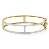 7/8 CTW Pear Diamond Two-row Bangle Bracelet in 14K Yellow Gold (MDR210114)