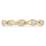 1/5 CTW Round Diamond Vintage Twisted Semi-Eternity Anniversary Wedding Band Ring in 14K Yellow Gold (MDR210135)